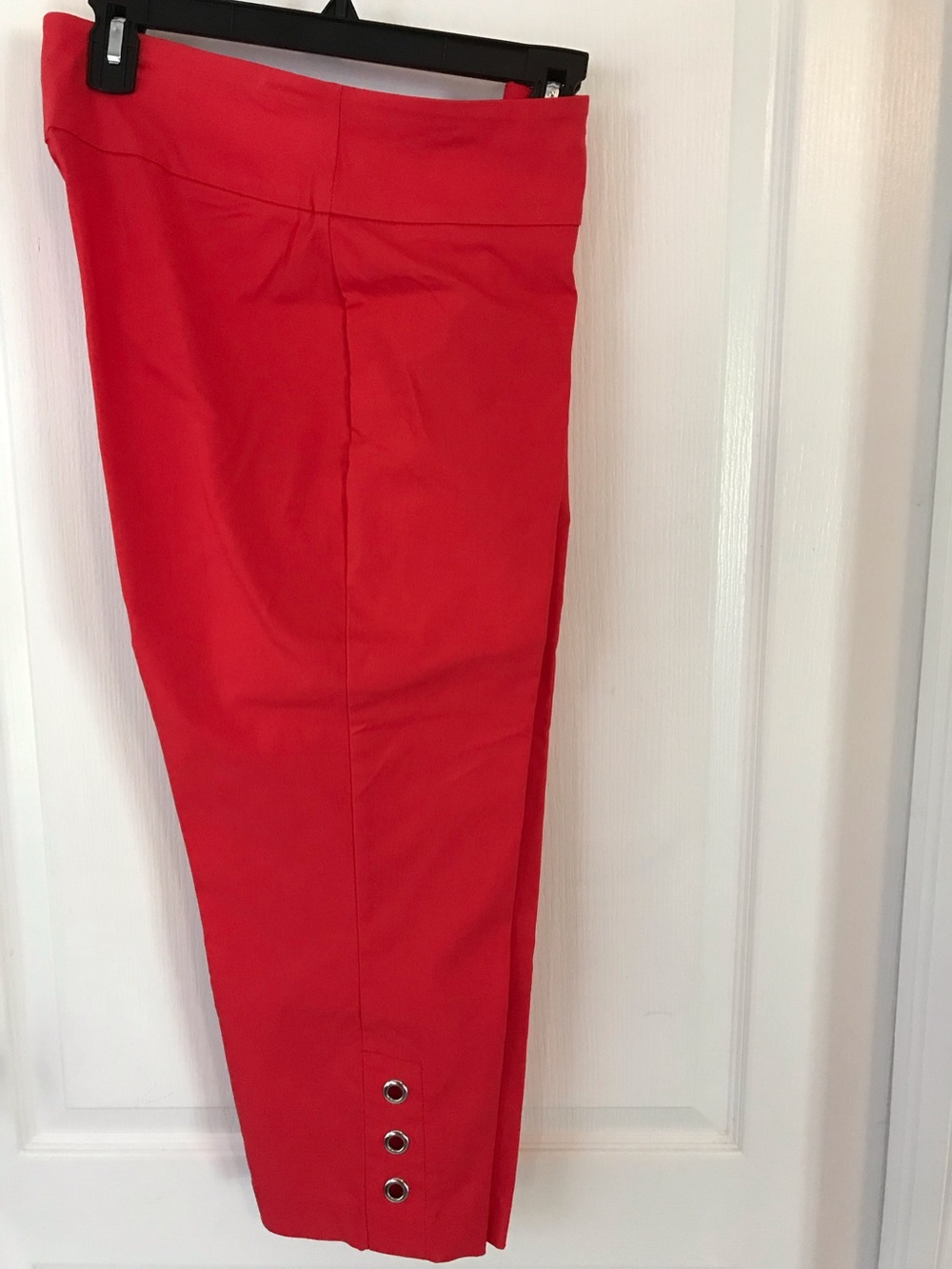 Zac & Rachel Bright Red Cropped Ankle Pants with Silver Accent